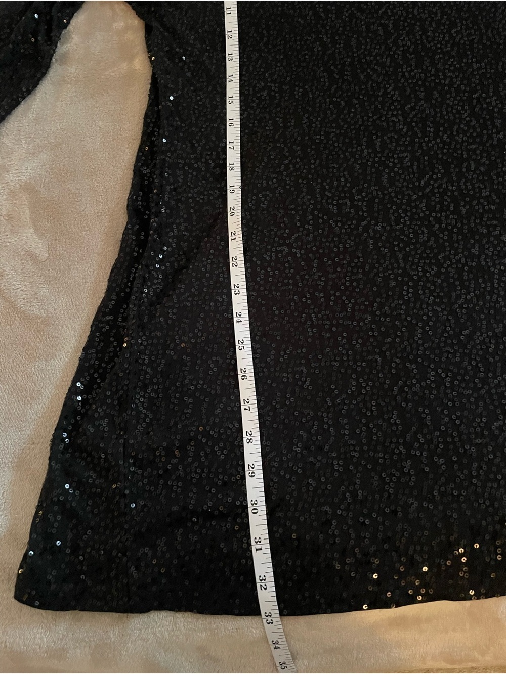 Women’s DKNY Black Sequin Long Sleeve MINI Dress size Large - Picture 7 of 7